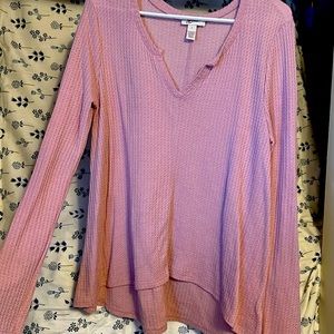 Long Sleeve Waffle Knit Top